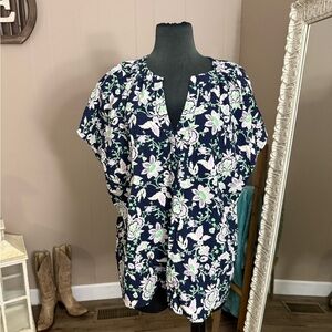 Lane Bryant • Floral V Neck Blouse